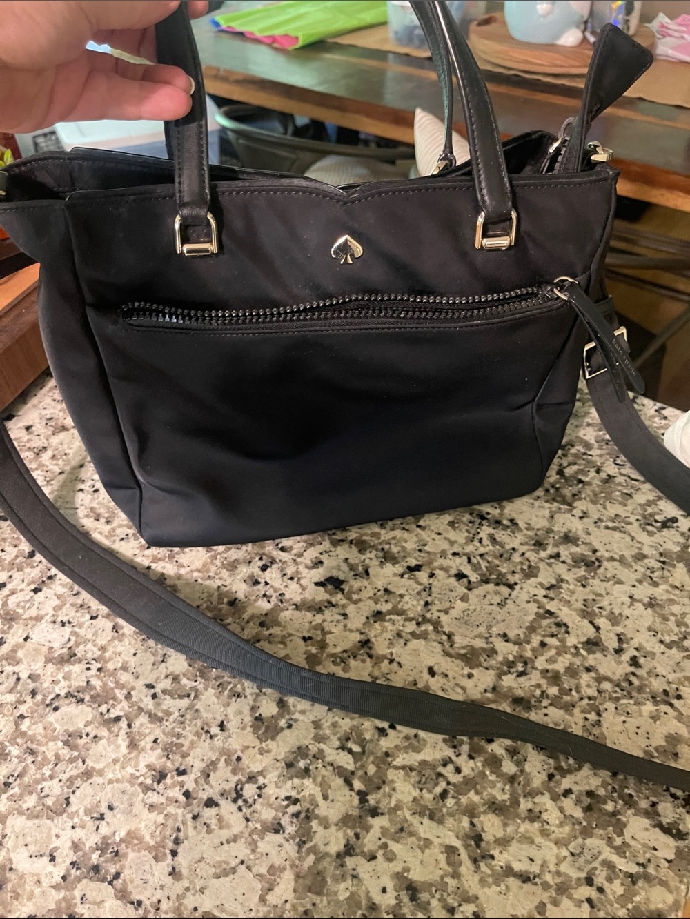 kate spade Black Nylon Shoulder Bag with Crossbody Strap